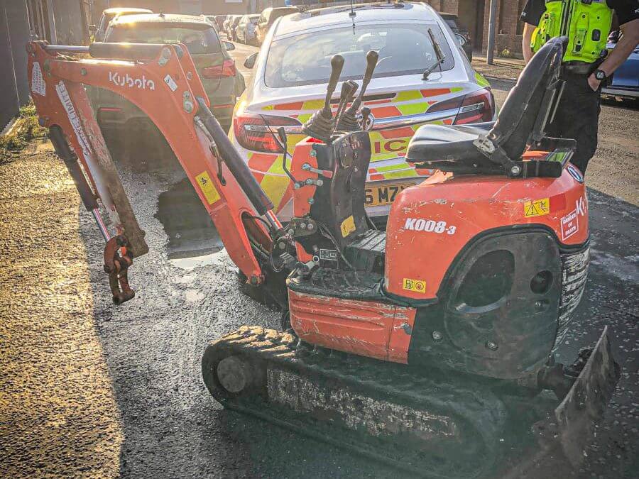 Kubota Micro Excavator stolen and recovered from West Midlands