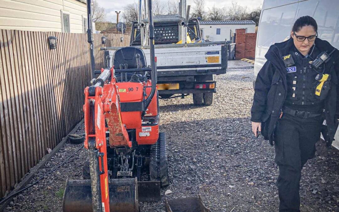Kubota Micro Excavator stolen and recovered in Warwickshire